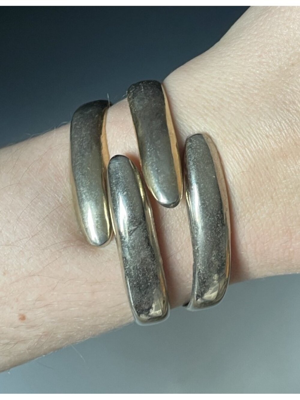 RETRO Vintage Modernist Clamp Cuff Bracelet Italian Minimalism Fashion Jewelry